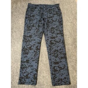 Adidas Pants Mens 35x32 Blue Camo Primegreen Golf Khakis Performance Stretch